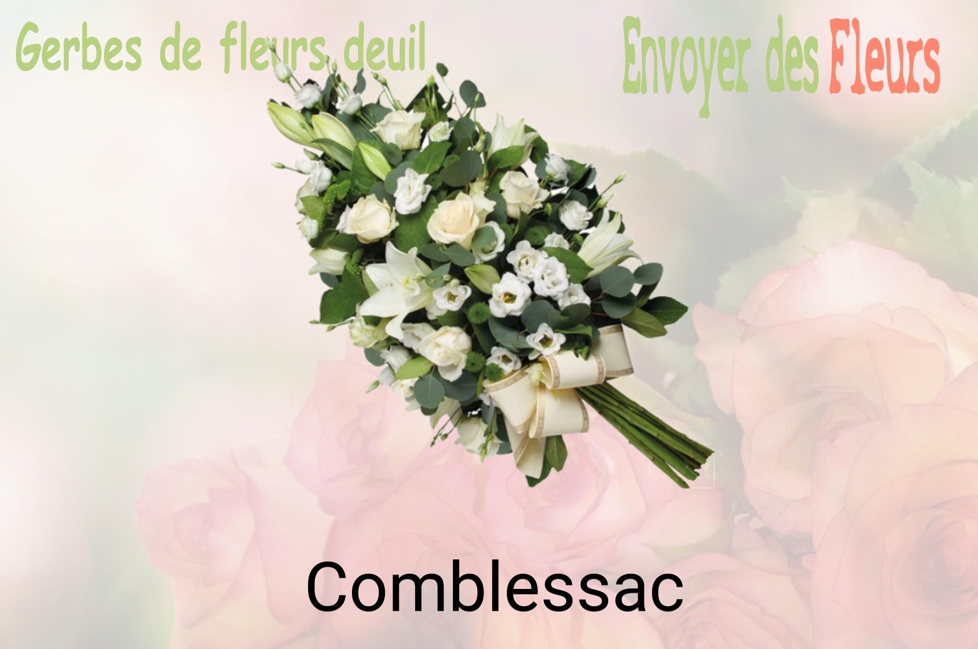 Gerbe de fleurs de deuil livrée à Comblessac